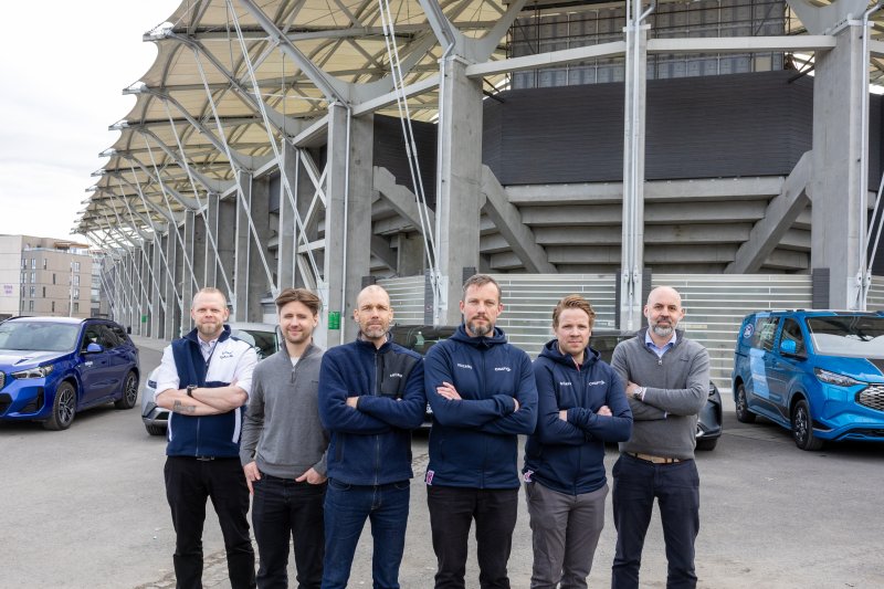 F.v: Jens Ronny Waldal (BMW), Magnus Weme (Hyundai), Martin Stalsberg (Voyah), Steinar Skansbo (Toyota), Petter T. Risto (Ford)